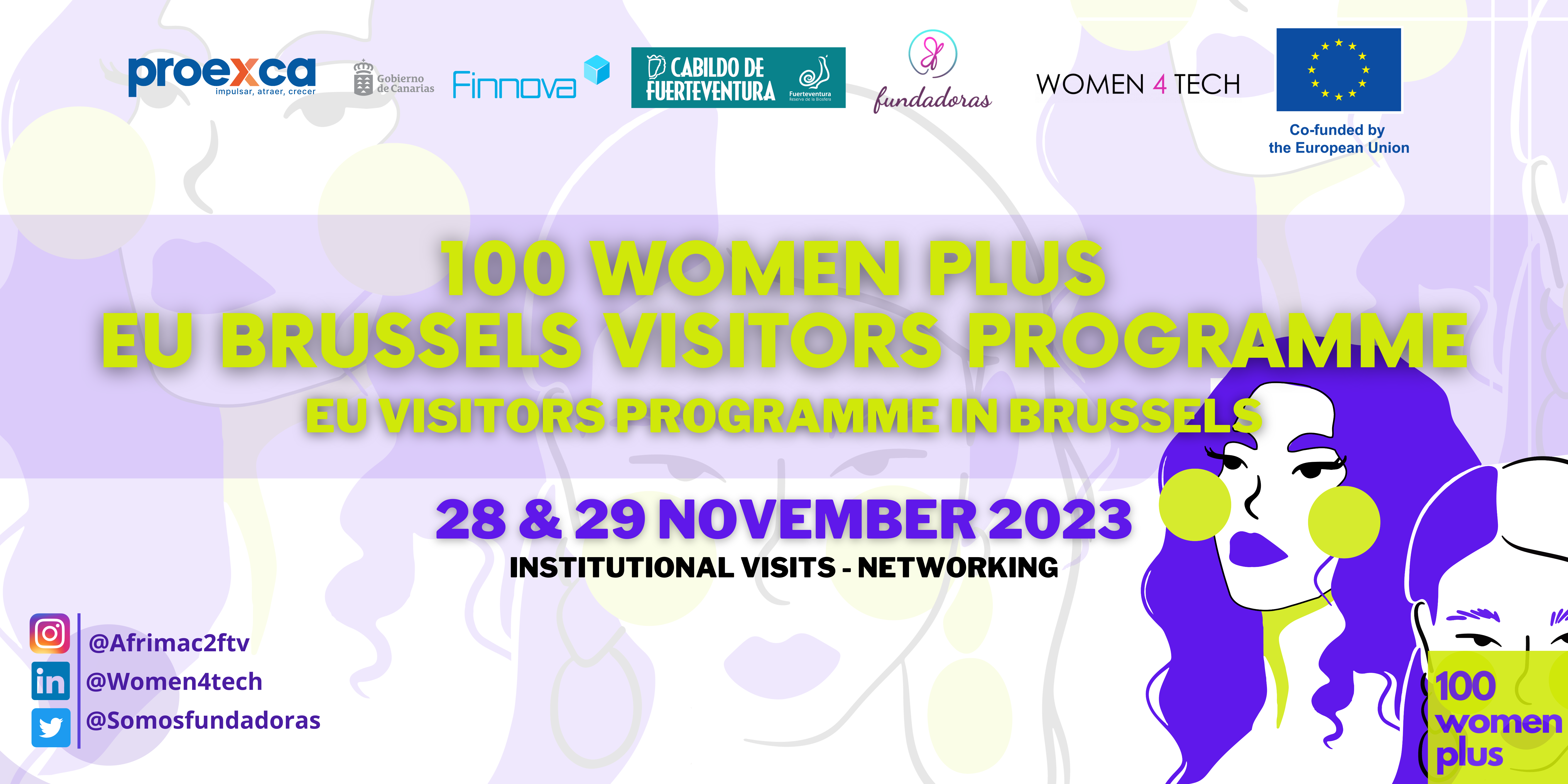 Next Tuesday 28th and Wednesday 29th of November Finnova Foundation and the Cabildo of Fuerteventura present the European project 100 Women Plus in Brussels to businesswomen from Fuerteventura